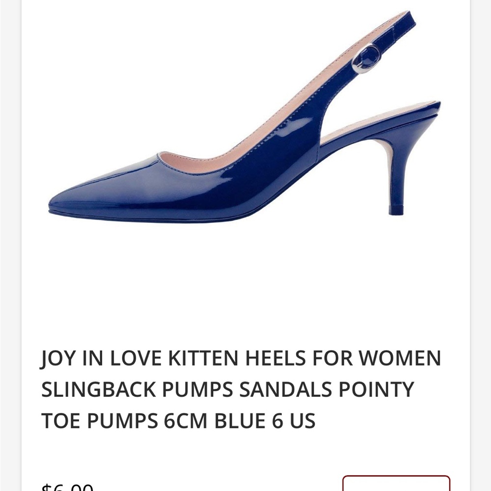 Royal Blue Slingback Heels with Pointed Toe